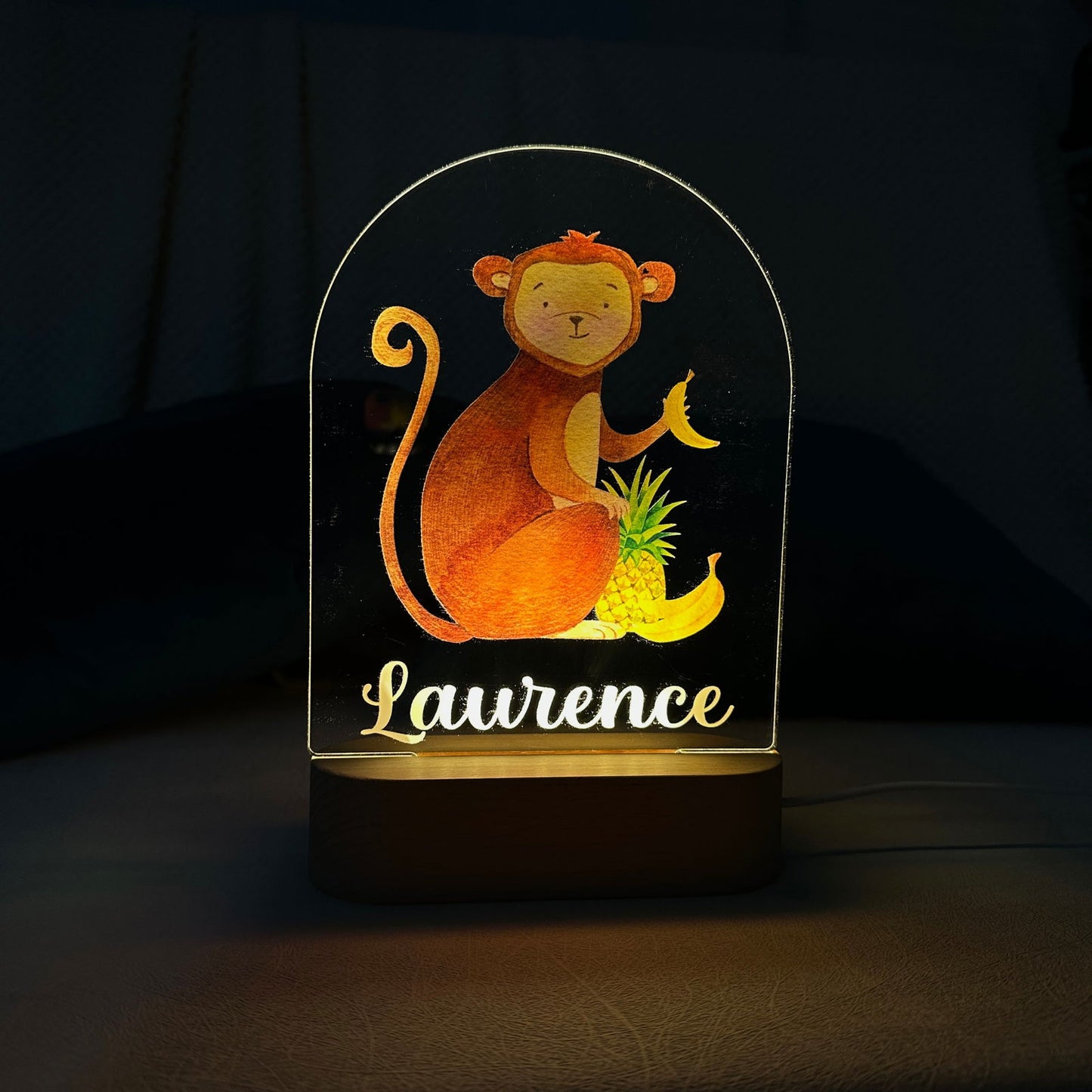 Lampe Personnalisée Bébé - Singe - lit-de-bebe