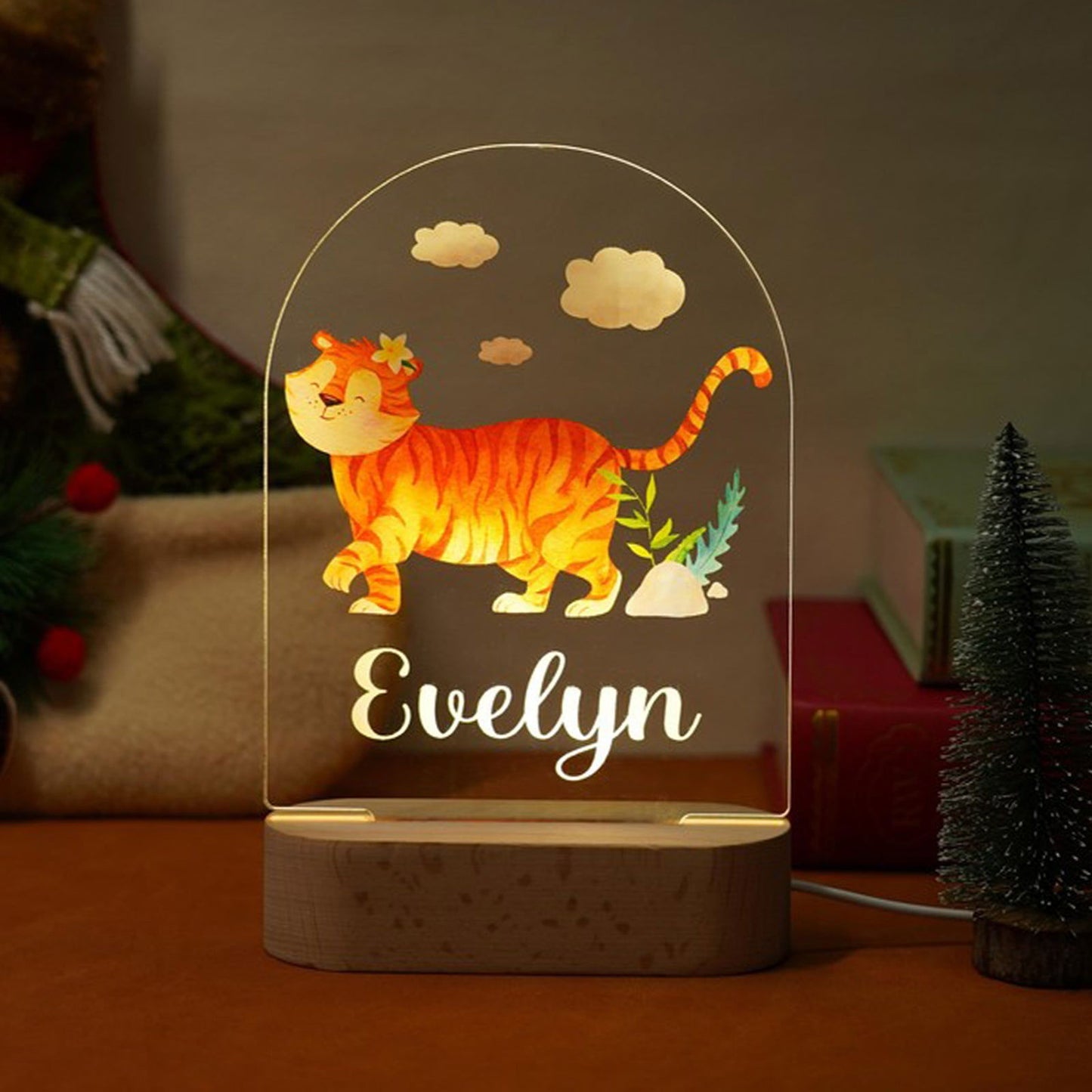 Lampe Personnalisée Bébé - Tigre - lit-de-bebe