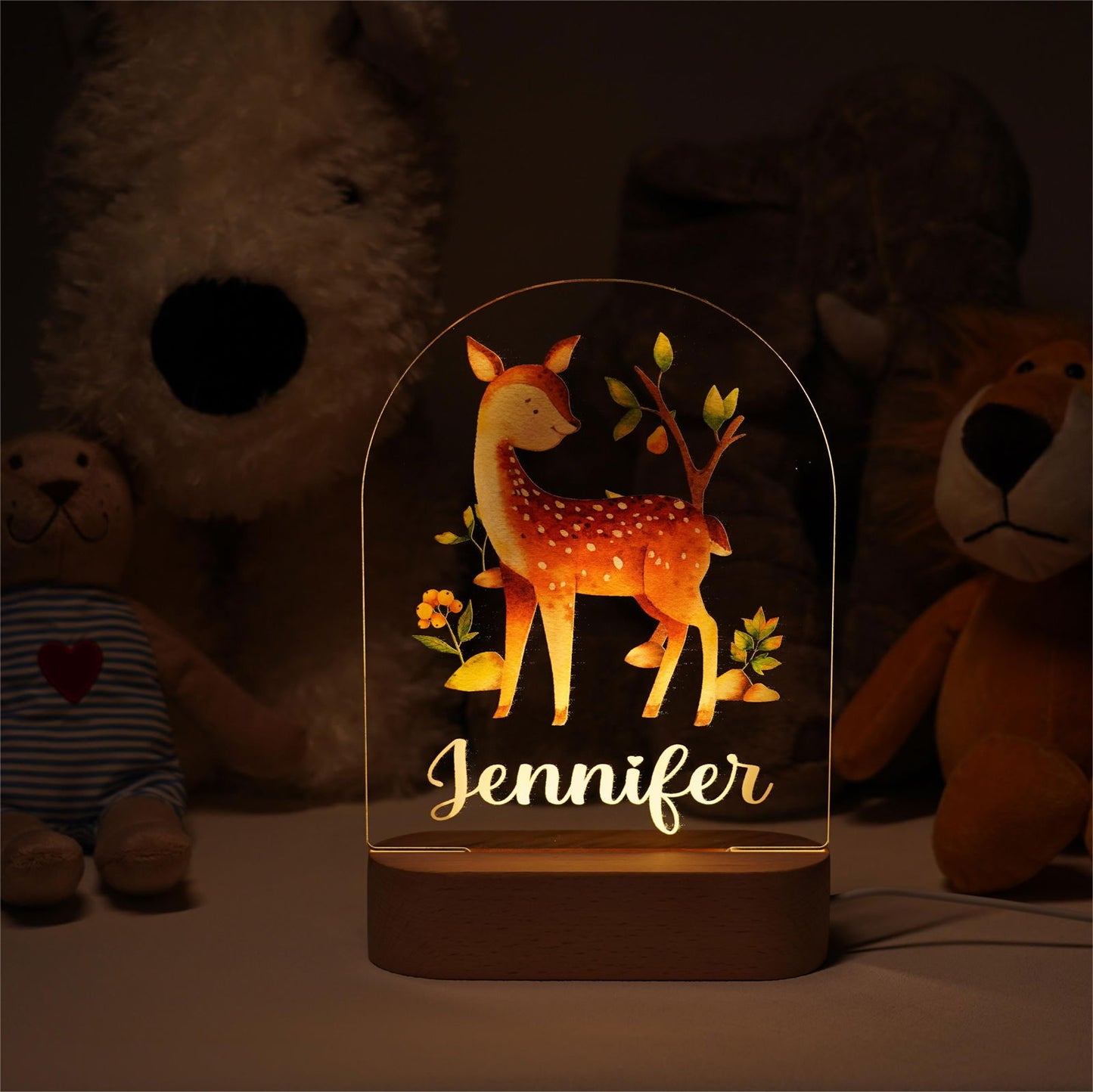 Lampe Personnalisée Bébé - Cerf - lit-de-bebe