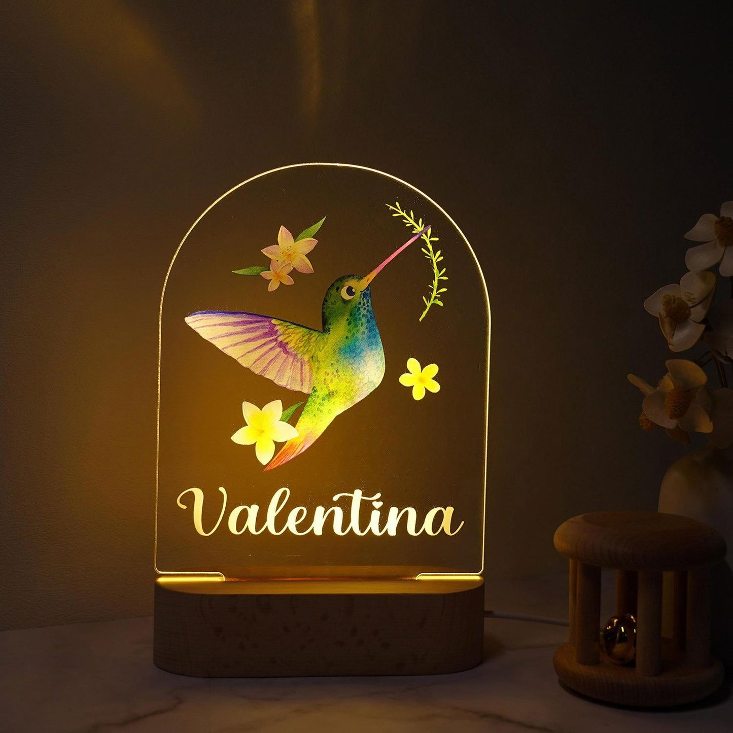 Lampe Personnalisée Bébé - Colibri - lit-de-bebe