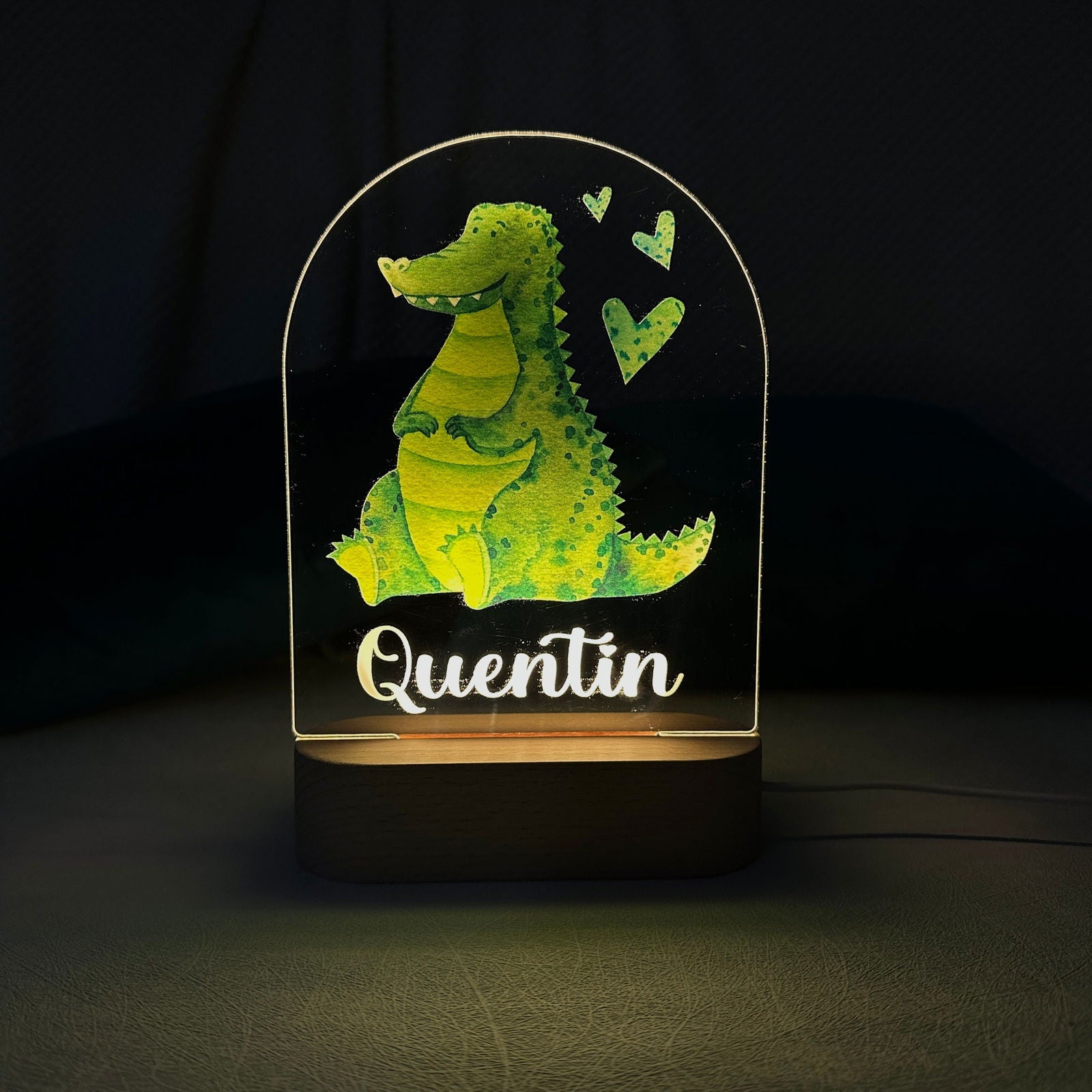 Lampe Personnalisée Bébé - Crocodile - lit-de-bebe