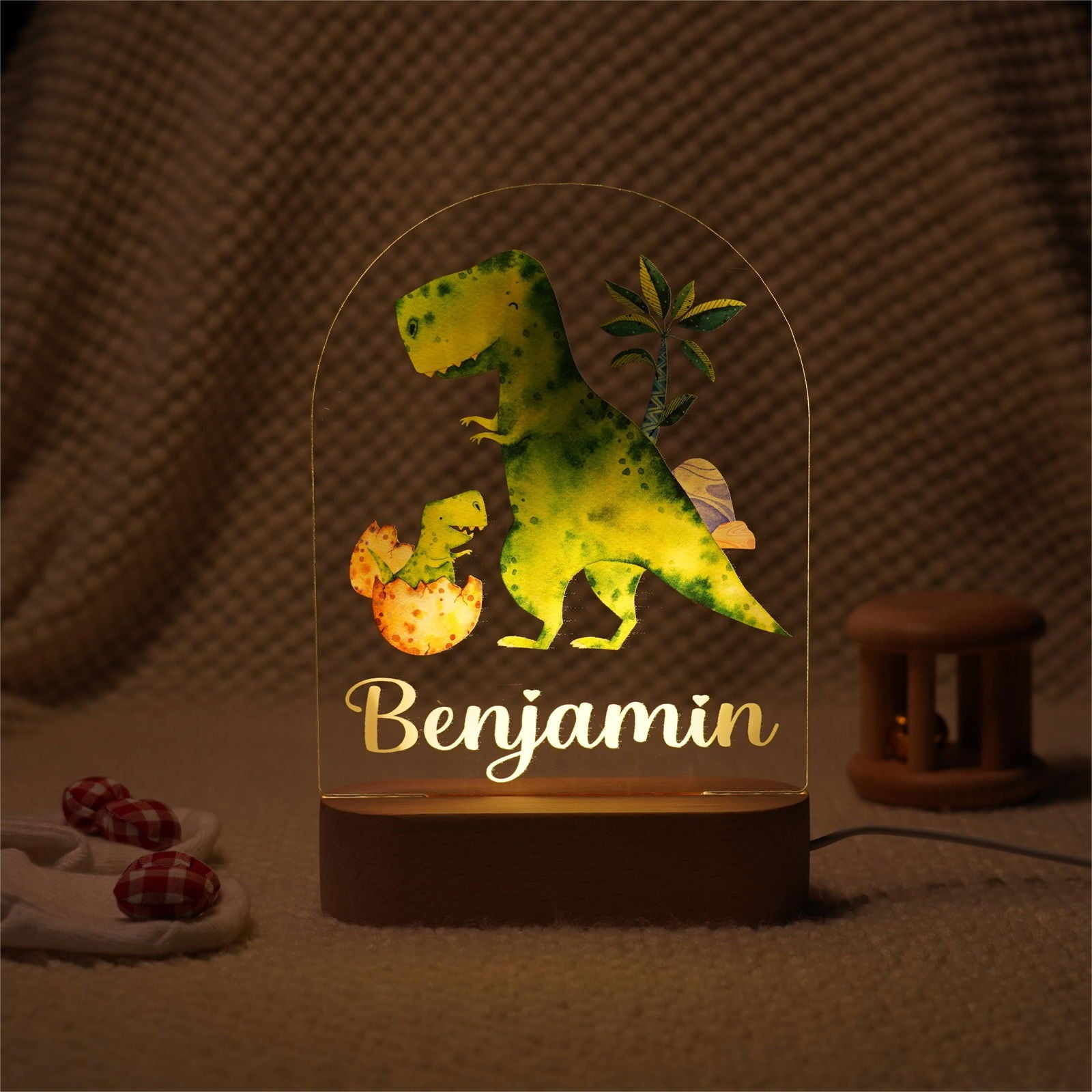 Lampe Personnalisée Bébé - Dinosaure - lit-de-bebe