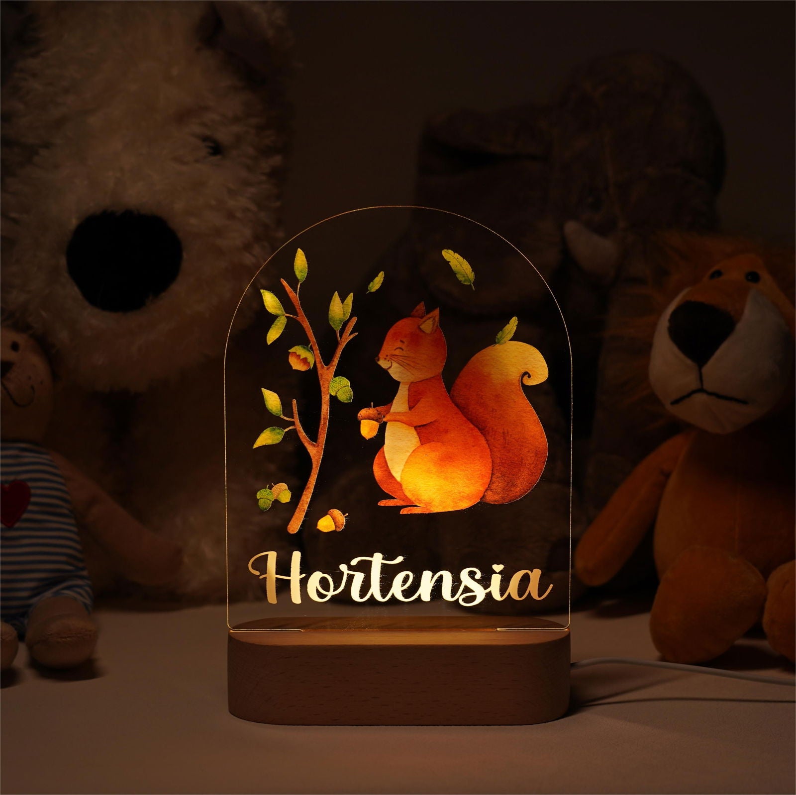 Lampe Personnalisée Bébé - Écureuil - lit-de-bebe