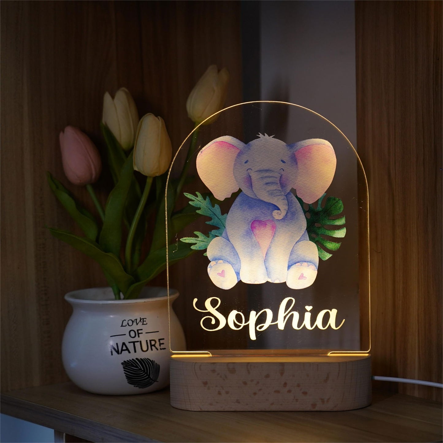 Lampe Personnalisée Bébé - Éléphant - lit-de-bebe