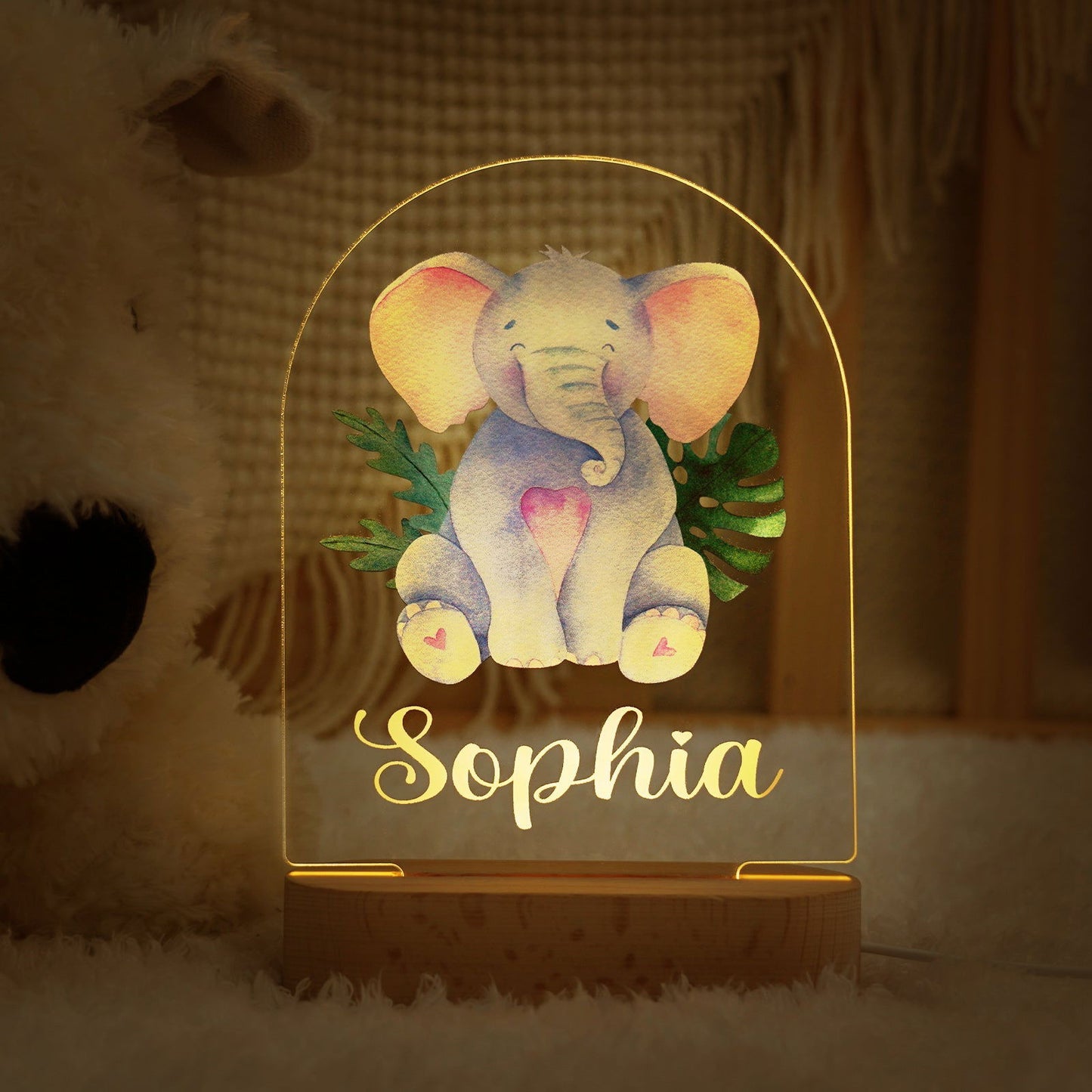 Lampe Personnalisée Bébé - Éléphant - lit-de-bebe