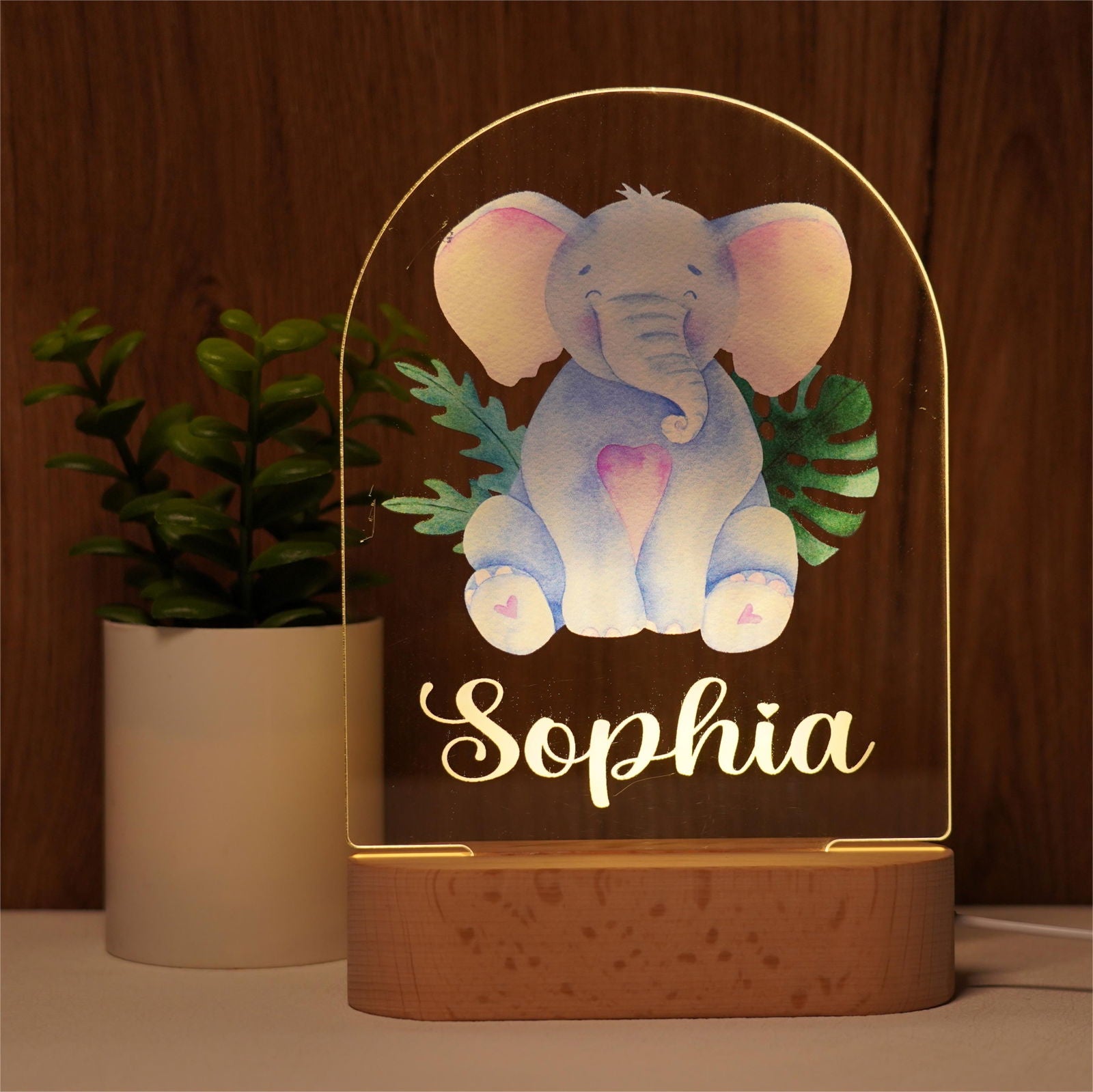 Lampe Personnalisée Bébé - Éléphant - lit-de-bebe