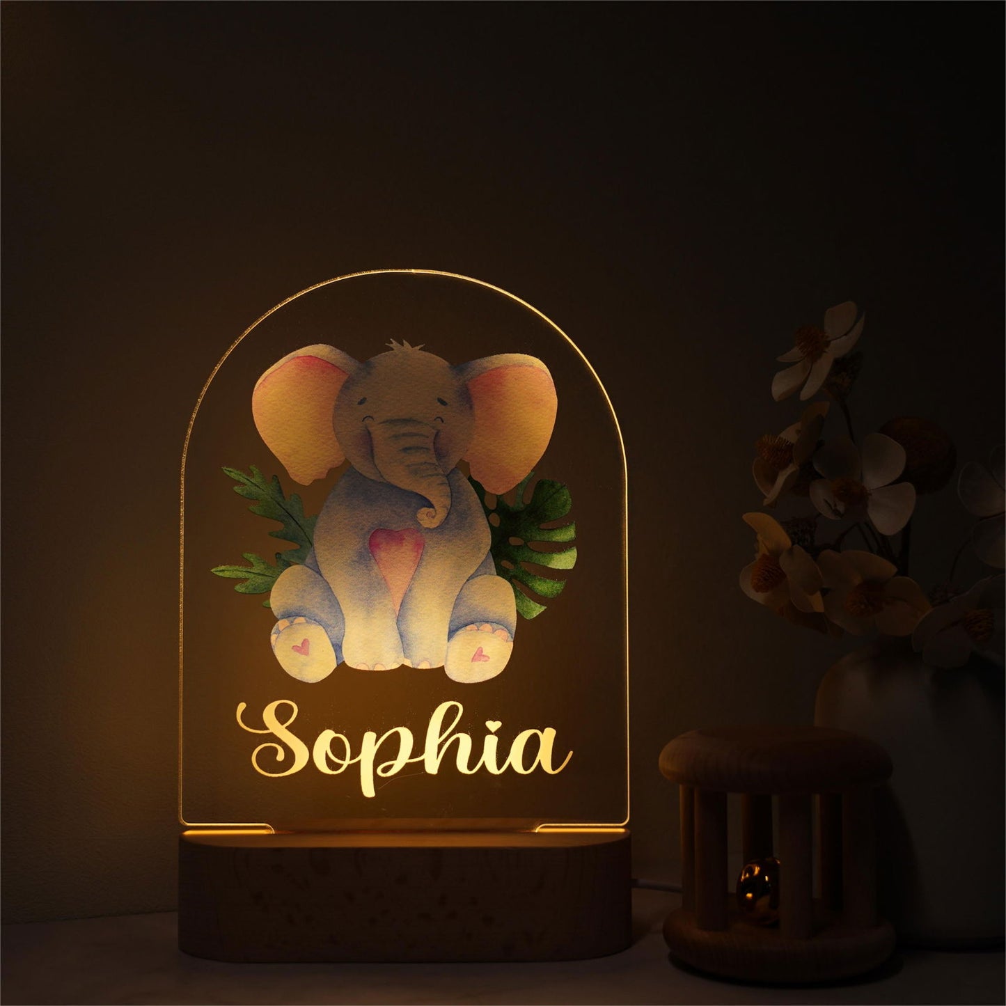 Lampe Personnalisée Bébé - Éléphant - lit-de-bebe