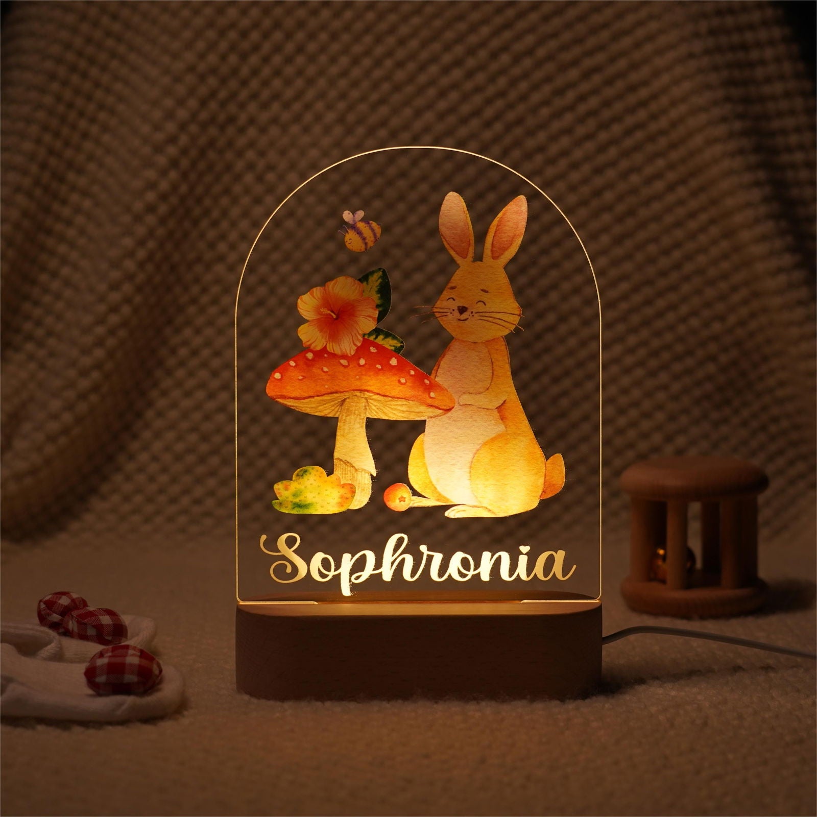 Lampe Personnalisée Bébé - Lapin - lit-de-bebe