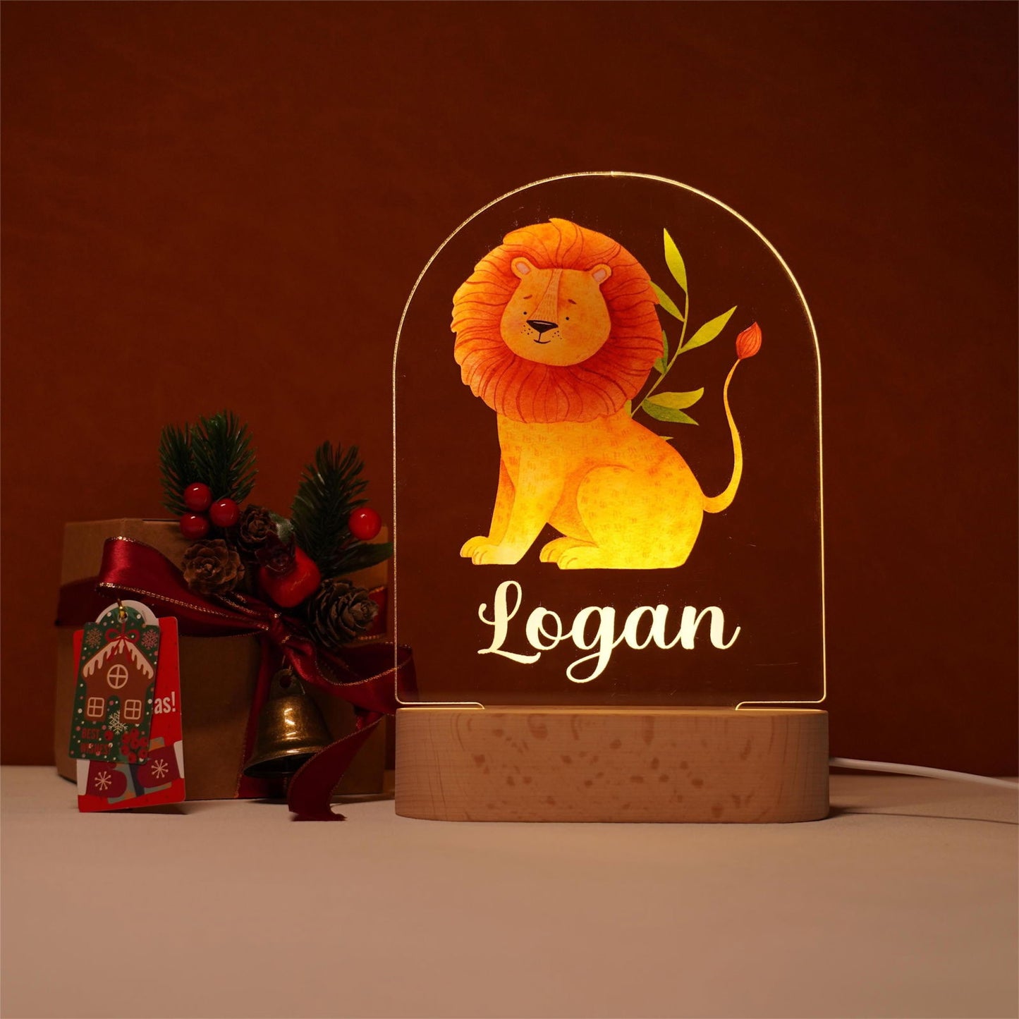 Lampe Personnalisée Bébé - Lion - lit-de-bebe