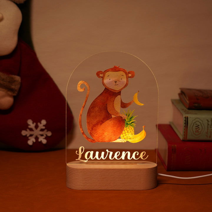 Lampe Personnalisée Bébé - Singe - lit-de-bebe