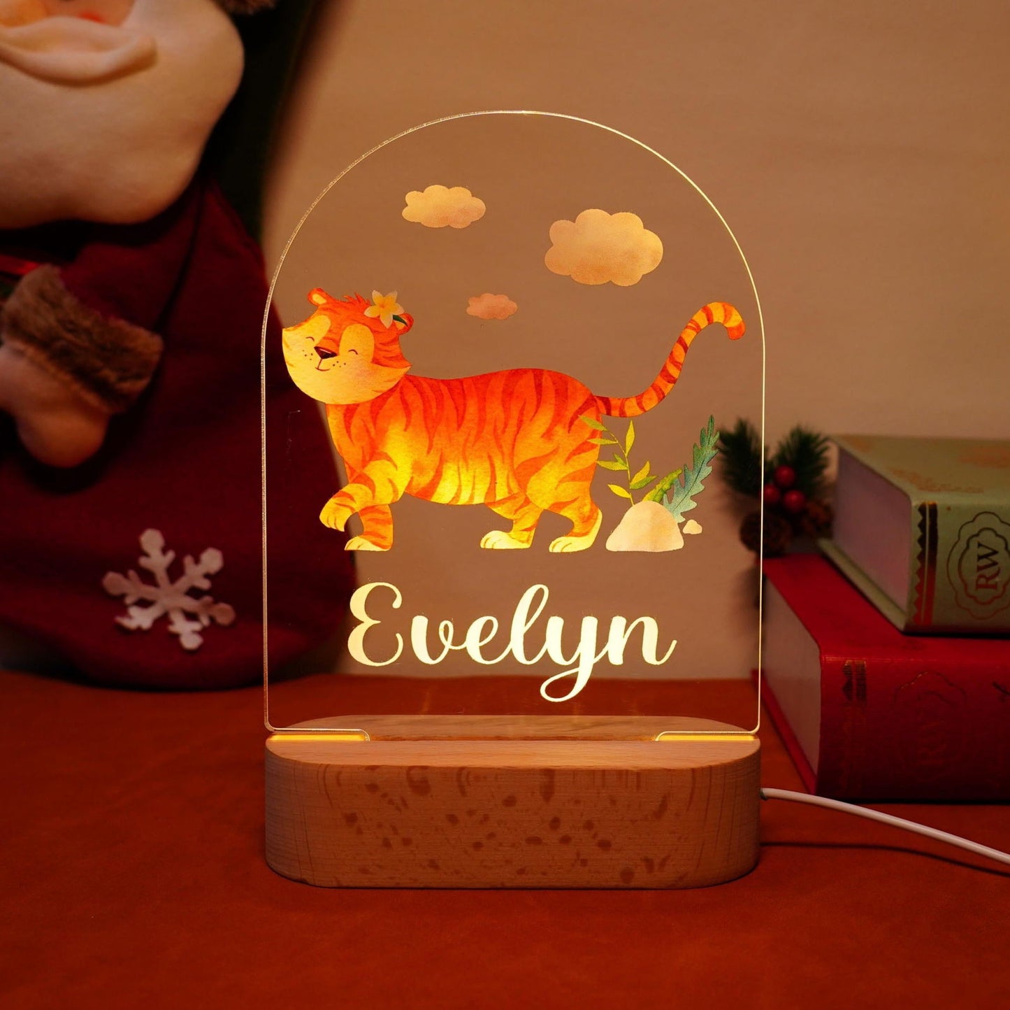 Lampe Personnalisée Bébé - Tigre - lit-de-bebe