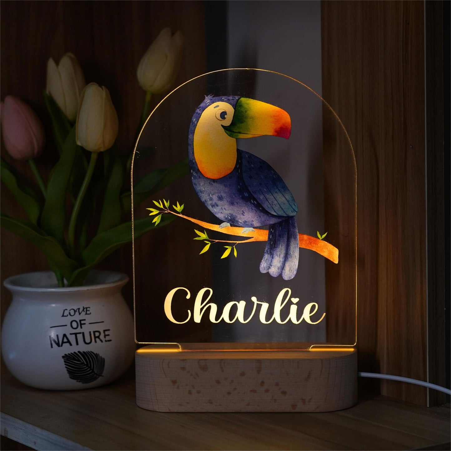 Lampe Personnalisée Bébé - Toucan - lit-de-bebe