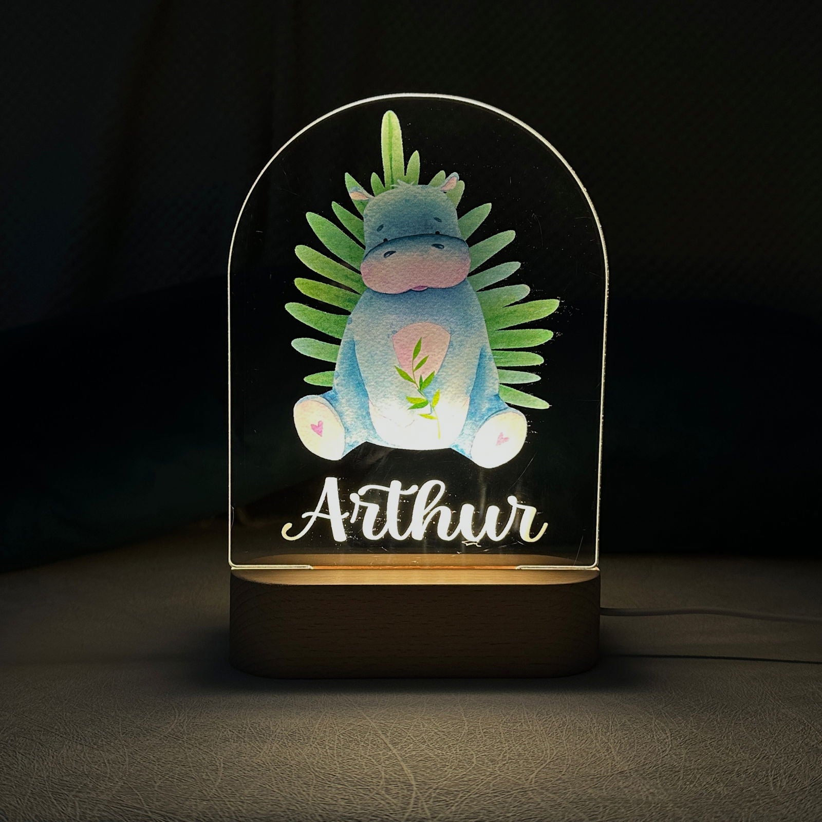 Lampe Personnalisée Bébé - Hippopotame – Image 3
