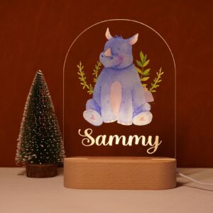 Lampe Personnalisée Bébé - Rhinocéros