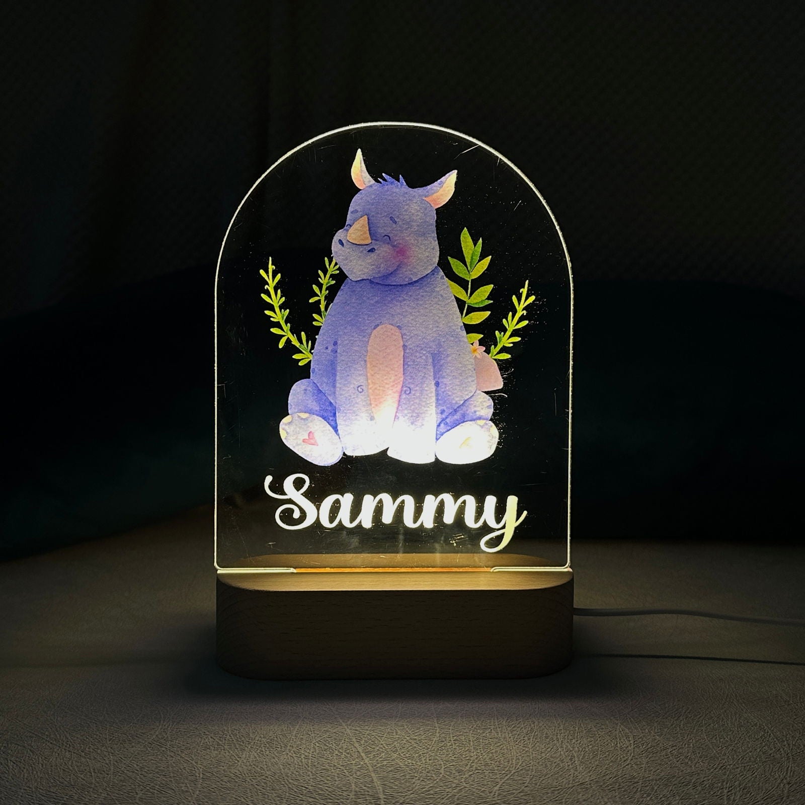 Lampe Personnalisée Bébé - Rhinocéros – Image 3