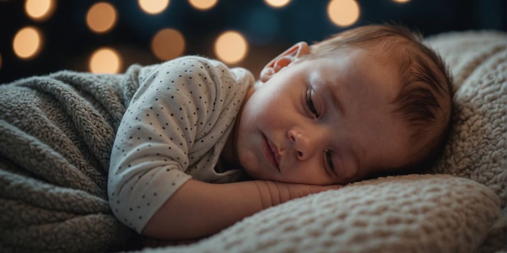 Bébé dormant avec une douce veilleuse allumée